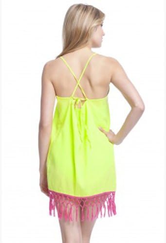 R Collection Raisins Montego Fringe Dress Cover Up (Small)