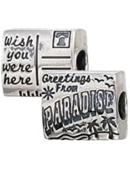 Sterling Silver Paradise Postcard Zable Bead Charm BZ2172