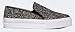 Women's Platform Slip On Flat Sneaker - Elastic Pull on Low Casual Fashion Vegan Leather glitter Shoe