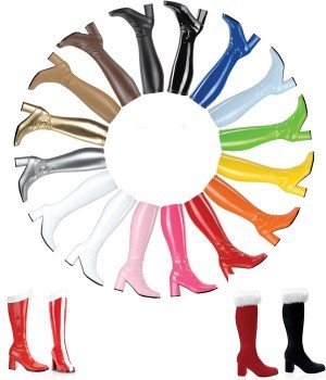GOGO-300, 3 Heel Stretch Gogo Knee Boot Available in 22 Colors