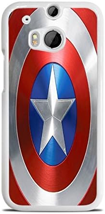 Popular Superhero Shield Print White Hardshell Case for HTC One M8