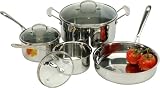 Excelsteel 7 Piece Triply 18 10 Stainless Steel Cookware Set