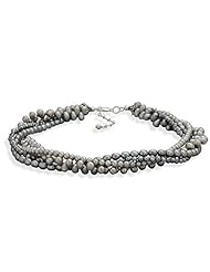 Sterling Silver 16 + 2 Inch Multi Strand Cultured Freshwater Pearl Necklace