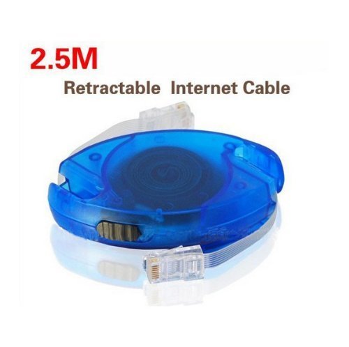 Komingo 2.5m Retractable Internet Cable Rj45 M-m Network Ethernet Line