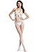 Amoretu Womens Sexy Lingerie Strap Bodysuits Crotchless Bodystocking White