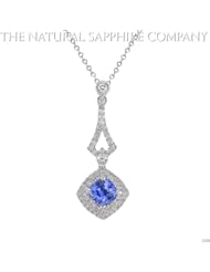 0.84ct. Natural Untreated Blue Sapphire Pendant with 67 Diamonds 0.33ct. total.