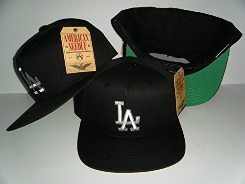 Los Angeles Dodgers BLACK Snapback Hat Authentic Cap American Needle MLB