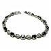Jewelry : Sterling Silver Bracelet with Genuine Diamond accents Black Genuine Sapphire stones