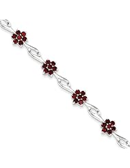 Sterling Silver Garnet Bracelet