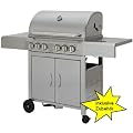 Profi Edelstahl Gasgrill 4 Brenner, Backburner u. Kochstelle inkl. Zubeh�rpaket - inkl. Zubeh�rpaket