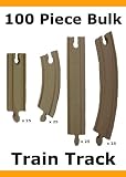 100 Piece Bulk Wooden Train Track Compatible with Thomas & Friends Wooden Railway System