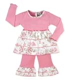 JoJo Designs 2 Piece Pink Floral Print Rhumba Outfit, 6 to 12 Months baby boutique clothing JoJo Designs 2 Piece Pink Floral Print Rhumba Outfit, 6 to 12 Months
