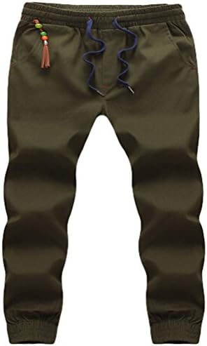 Miaokalin Men's Casual Pencial Trousers Plus Fertilizer Plus Size Harem Pants 3XL Army green