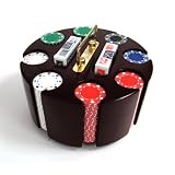 200 11.5 Gram Suited Poker Chips & Wooden Carousel
