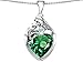 Original Star K(tm) Large Loving Mother With Child Family Pendant With 12mm Heart Shape Simulated Emerald in .925 Sterling Silver