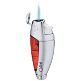 Colibri Talon Torch Cigar Lighter Polished Silver w/Red