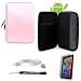 Carbon Fiber Durable Slim Protective Eva Storage Cover Cube Carrying Case with Mesh Pocket For WiFi HotSpot GPS 5MP 16GB Android OS AD2P 7 Inch Tablet Device + Includes a eBigValue (TM) Determination Hand Strap + Includes a USB Data Sync Cablefor your eReader + Includes a Anti Glare Screen Protector