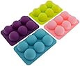 Freshware CB-650 Silicone 6-Cavity Round Chocolate Truffle, Candy and Gummy Mold, Pack of 4
