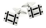 Classic silver plated highly polished cufflinks with black enamel grid with presentation box 41oEjYdDCfL. SL160 Classic silver plated highly polished cufflinks with black enamel grid with presentation box