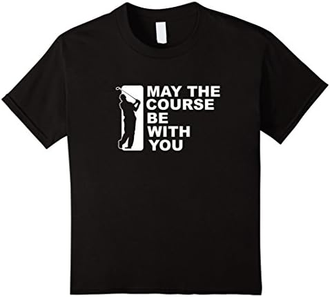 Kids May The Course Be With You Golf Tshirt 12 Black