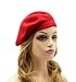 French Beret Hat,Reversible Solid Color Cashmere Beret Cap for Womens Girls Lady Adults (Red)