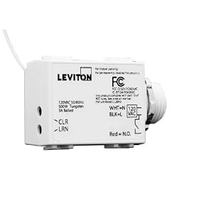 Leviton WST05-10 LevNet RF Threaded Mount 3-Wire 500 Relay Receiver, 120VAC