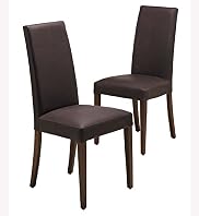 2 Alton Plain Leather Dining Chairs