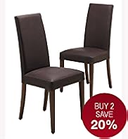 2 Alton Plain Leather Dining Chairs