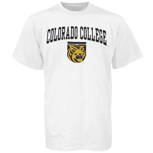 Buy Colorado College Tigers Youth White Bare Essentials T-shirt by Football Fanatics
