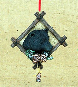 #!Cheap Hunter Wilderness Plaque Bear Head Christmas Ornament #W3385