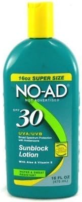 No-Ad SPF# 30 Sunblock Lotion 16 oz. (3-Pack)