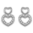 Tressa Sterling Silver Heart-shaped Cubic Zirconia Earrings