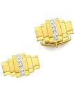 14k Gold and Diamond Designer Cufflinks