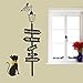SOWRNA Animal Series Cat Looking At the Street Lamp Removable Vinyl Wall Art Decals, 33 X 19-Inch, Black & Yellow