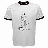 Men's Customized COSTUME DEVIL HALLOWEEN KID 100% Cotton White Ringer T-shirt