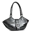 Alligator Textured Leather Look Like Fashion Shoulder Bag