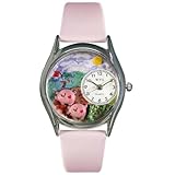 Whimsical Watches Women's S0110002 Pigs Pink Leather Watch