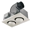 Broan 164 White Combination Heater, Fan, Dual 250W Bulb, 70 CFM, 35 Sones 164