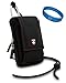 Swiss Leatherware Black Nylon Protective Camera Carrying Case with Removable Carbineer and lanyard for Pentax Optio RZ18 / Pentax Q / Pentax Optio RS1500 / Pentax Optio S1 / Pentax Optio WG-1 / Pentax Optio M90 / Pentax Optio W90 / Pentax Optio I-10 / Pentax Optio H90 / Pentax Optio E90 / Pentax Optio P80 / Pentax Optio WS80 Point & Shoot Digital Cameras + SumacLife TM Wisdom Courage Wristband