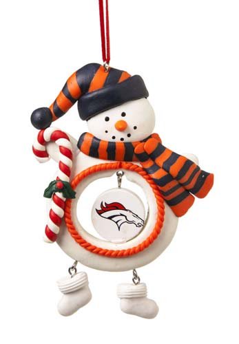 Denver Broncos Clay Snowman Ornament