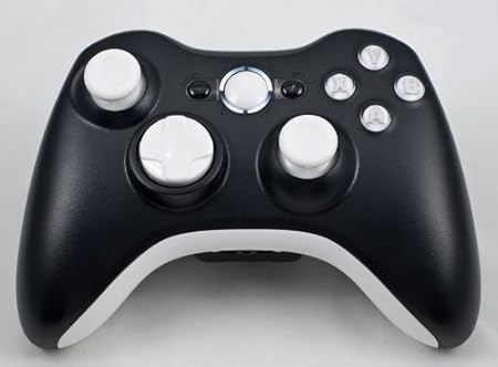 Drop shot, Auto-aim, Jitter Xbox 360 Modded Controller COD MW3, Black Ops 2, MW2, Rapid fire mod (Black/White)