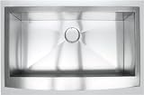 33 Inch Stainless Steel Curved Front Farm Apron Single Bowl Kitchen Sink Zero Radius Design