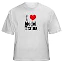 I Love/Heart Model Trains Adult T-Shirt Various Colors