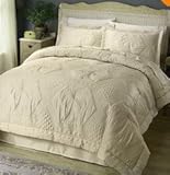 PHI Bedding, Bermuda Ivory Tropical Palm Beach 8 piece Duvet Cover Quilted Coverlet Quilt Bed Ensemble Set Queen NEW
