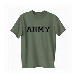 Athletic ARMY Short Sleeve T-Shirt - Military Style Physical Training T-Shirt in military green
