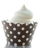 Chocolate Brown Polkadots Cupcake Wrappers - Set of 12 - Bakers, Event Planners & Caterers Love Our Liners