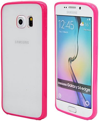Galaxy s6 Edge Case, S6 Edge Cover, FYee Slim Flexible [Invisible] Clear Dual Back Panel + TPU Bumper Cover Cases for Samsung Galaxy S6 Edge (Clear/Hot Pink)
