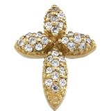 14K Yellow Gold Diamond Cross