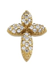 14K Yellow Gold .29 Ct Tw Diamond Cross