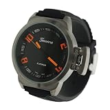 Geneva Mens Platinum Silicone Watch